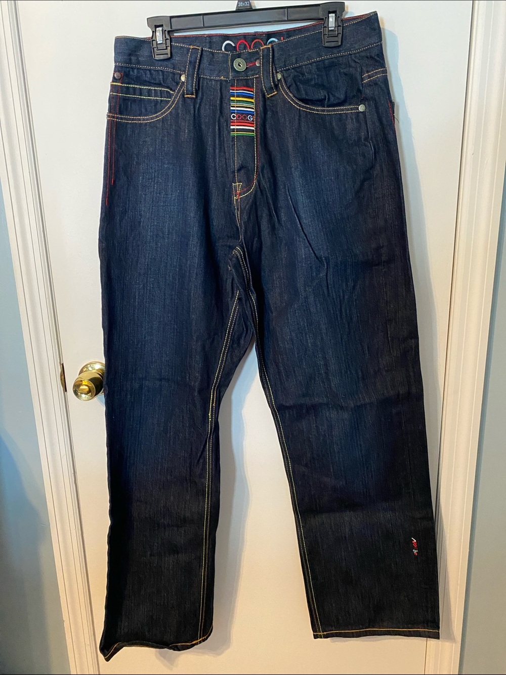 COOGI Dark Blue Denim Jeans with Multicolor Trim